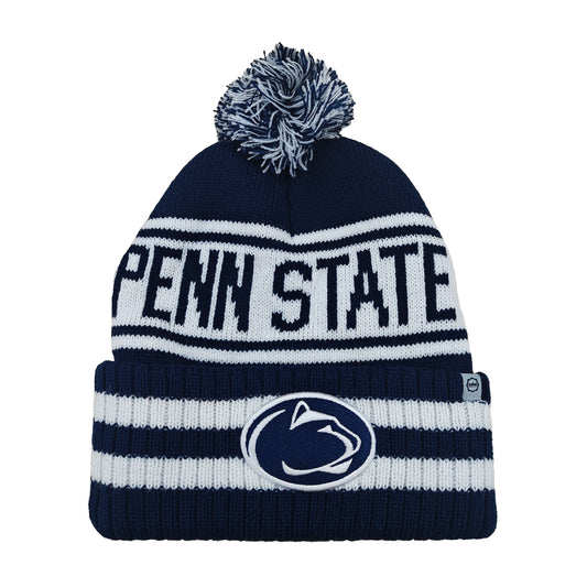 Penn State Nittany Lions Franchise Club Rally Cry Knit Hat - Navy w/ Pom Pom