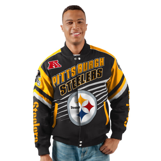 Pittsburgh Steelers Black NFL Extreme Strike Cotton Twill Jacket By GIII
