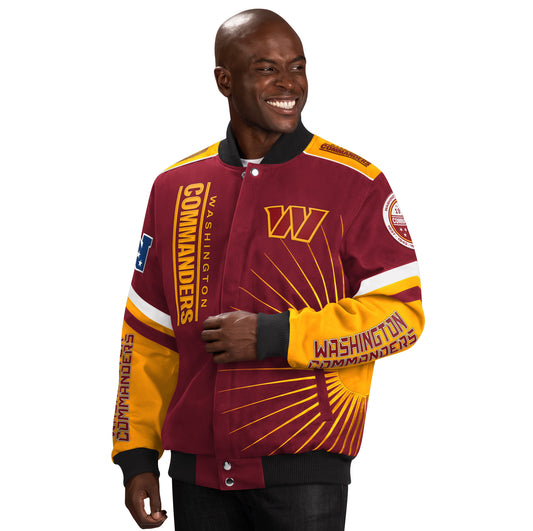 Washington Commanders Extreme Redzone Twill Men's Jacket By G-III - Burgandy