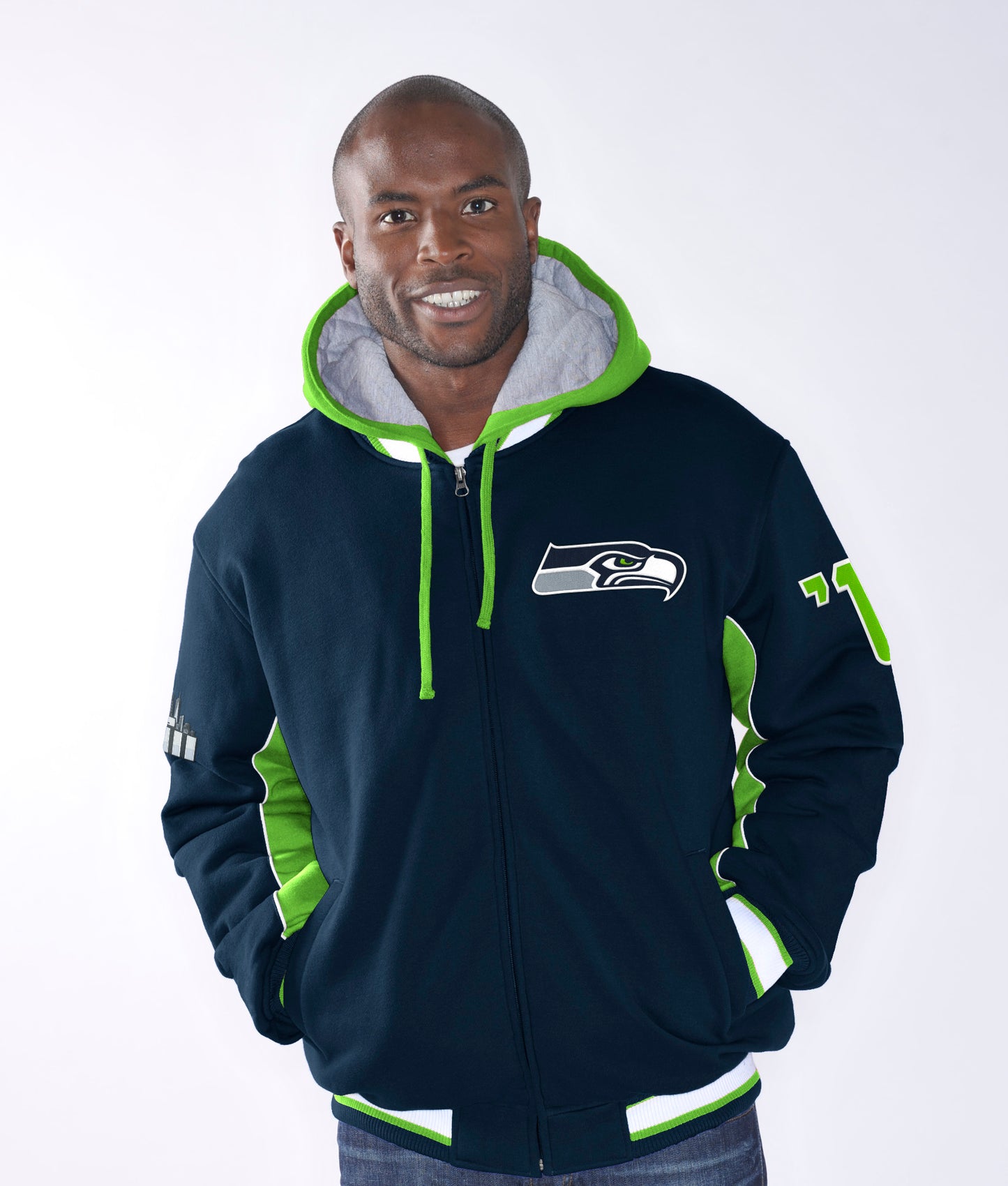 Seattle Seahawks Super Bowl Champions Triumph Commerative Mens Jacket - Navy