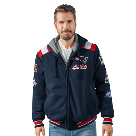 New England Patriots Bullpen Super Bowl Champions Fleece Hooded Jacket