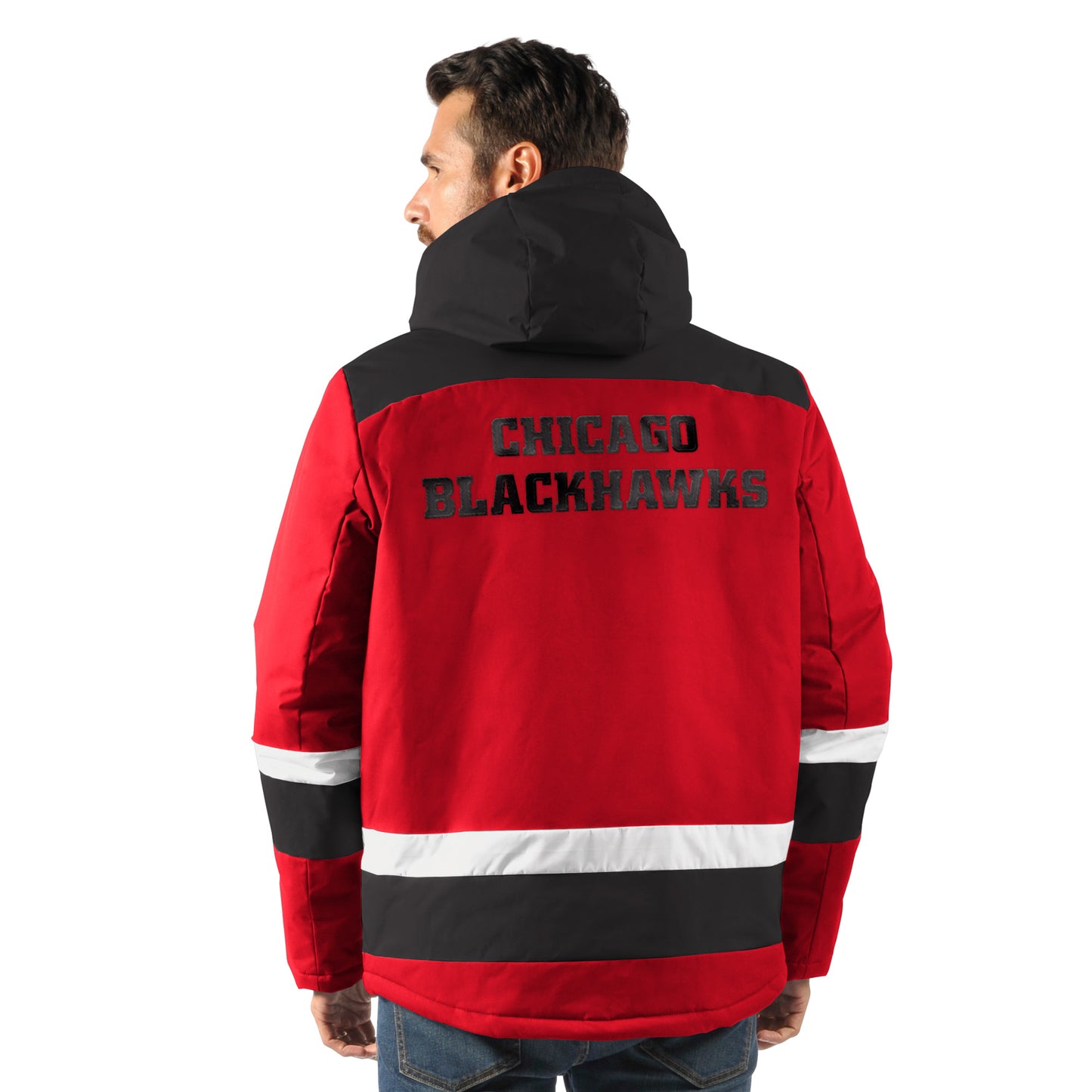 Chicago Blackhawks Power Play Hooded Parka Jacket - Red / Black By G-III