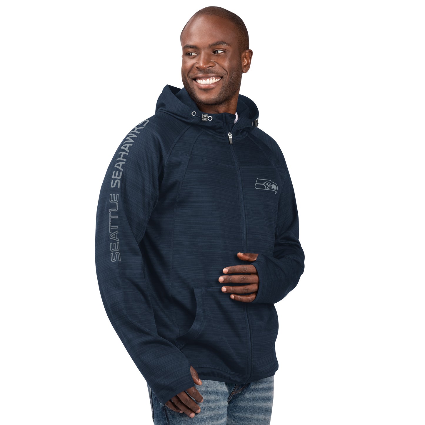 Seattle Seahawks G-III Replay Transitional Full Zip Hooded Jacket - Blue
