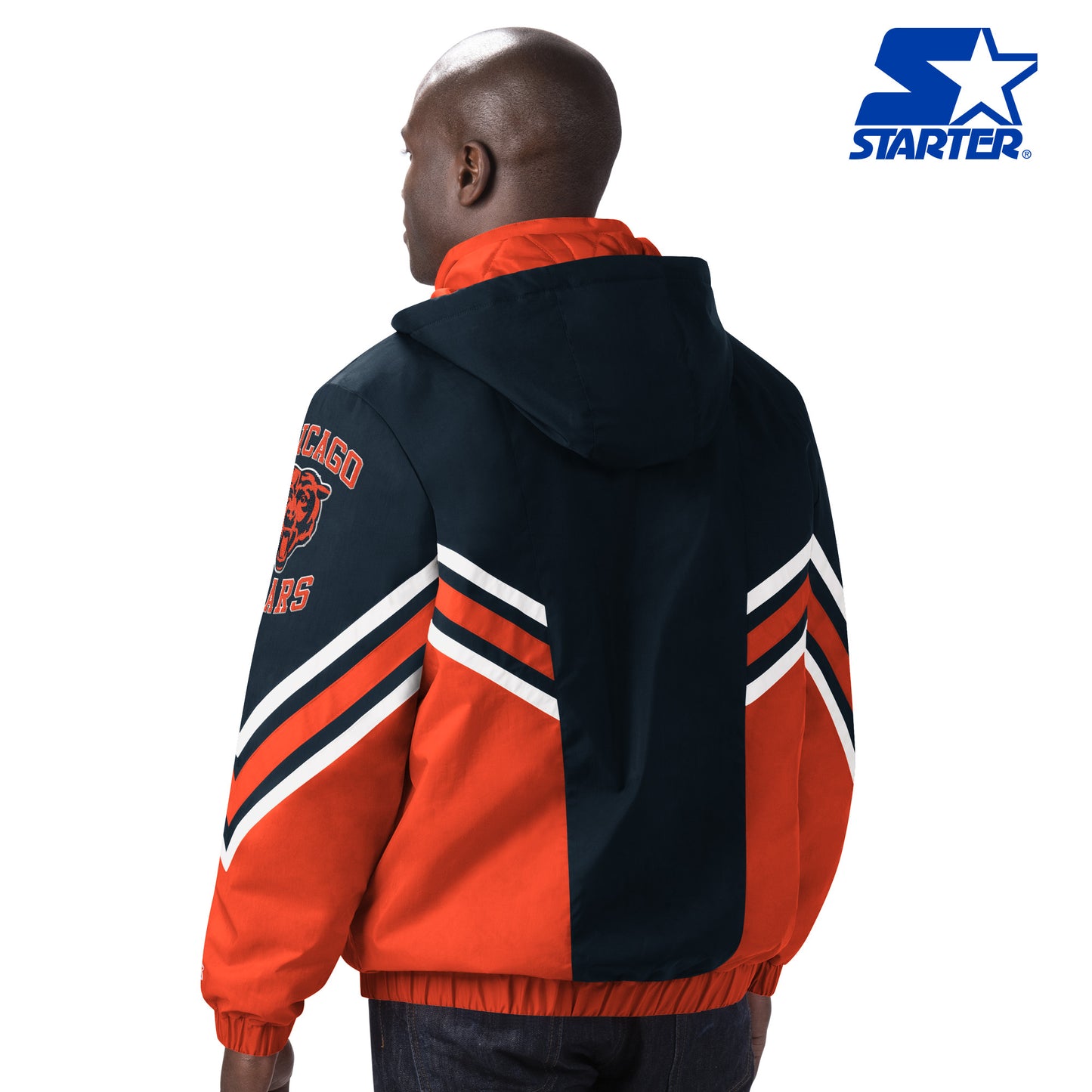 Chicago Bears NFL Starter Blue/ Orange Maximum Hooded Jacket