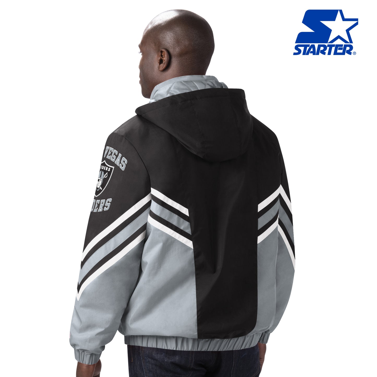 Las Vegas Raiders NFL Starter Black/Silver Maximum Hooded Jacket