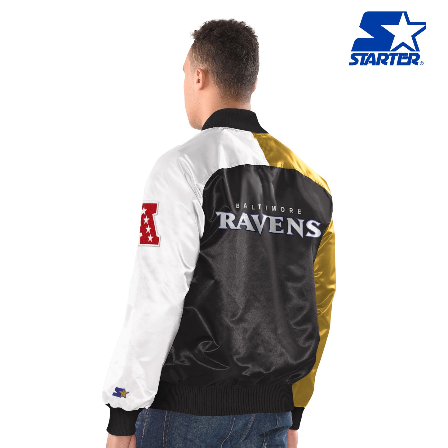 Baltimore Ravens Starter Tri-color Remix Raglan Full-Snap Jacket