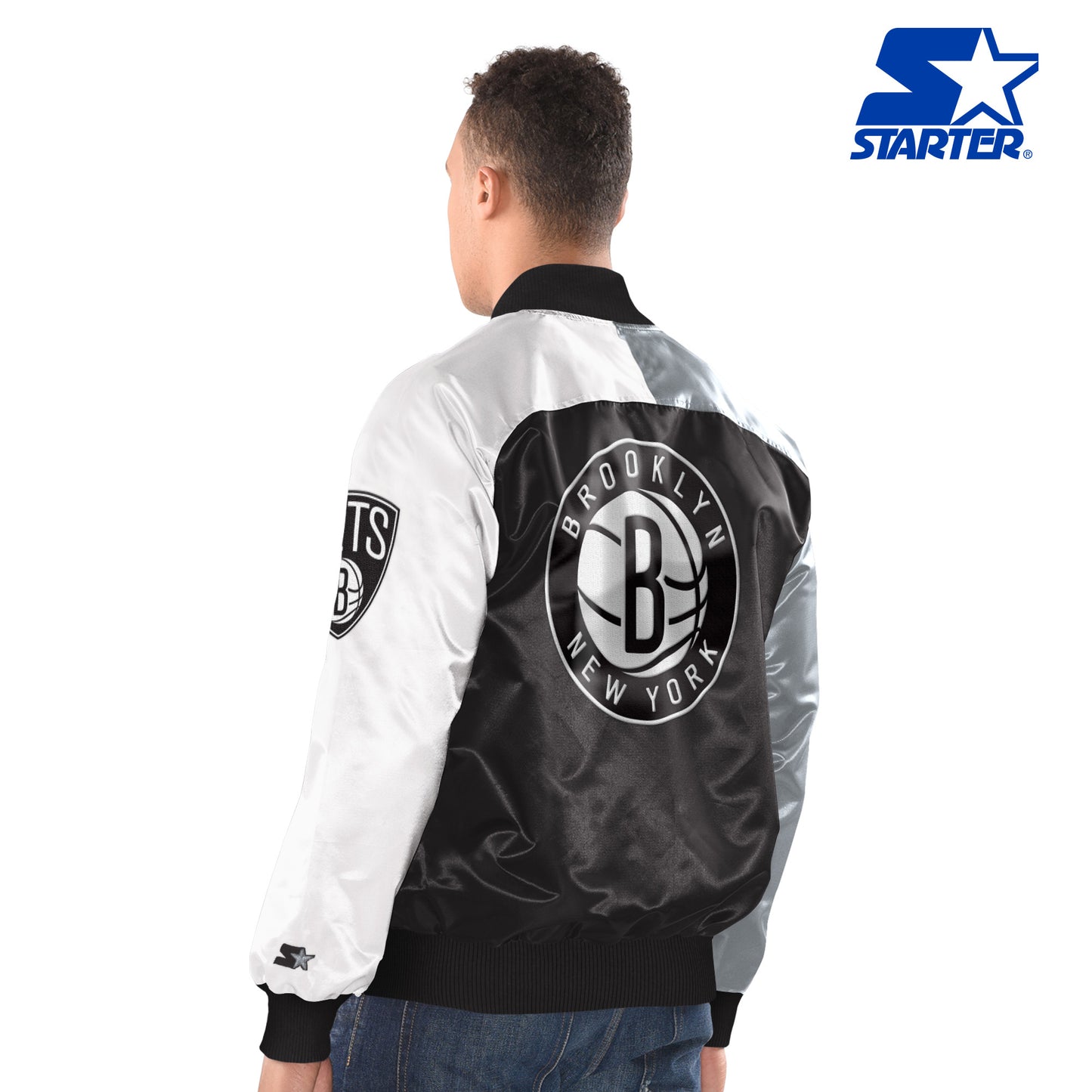 Brooklyn Nets Starter Tricolor Remix Raglan Full-Snap Jacket