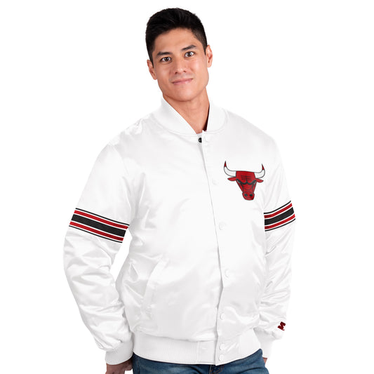 Chicago Bulls Starter The Power Forward Full-Snap Jacket - White