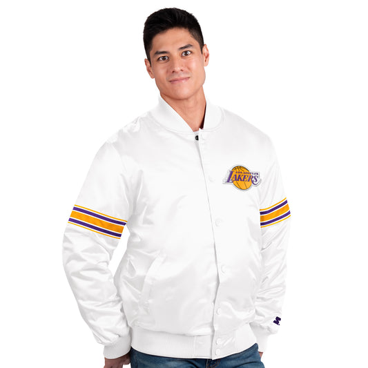 Los Angeles Lakers Starter The Power Forward Full-Snap Jacket - White