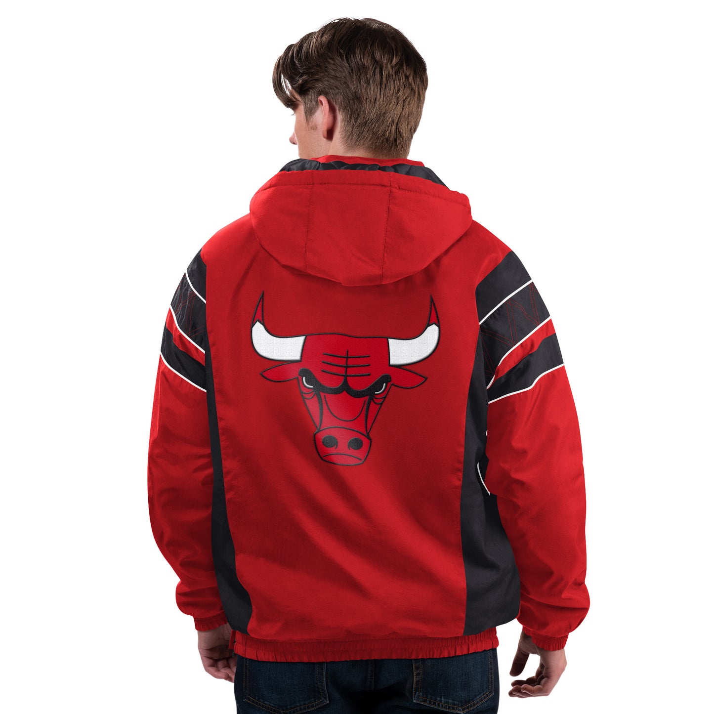 Chicago Bulls Starter Charger 1/2 Zip Pullover Men's Hooded Jacket