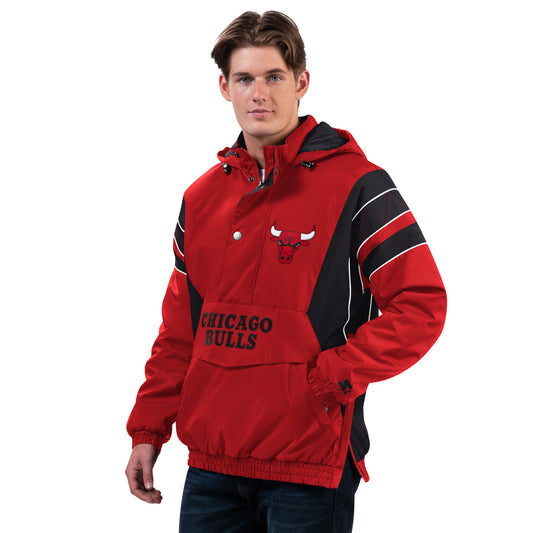 Chicago Bulls Starter Charger 1/2 Zip Pullover Men's Hooded Jacket