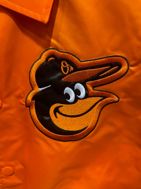Baltimore Orioles Starter Point Man Full Snap Coaches Jacket-Orange