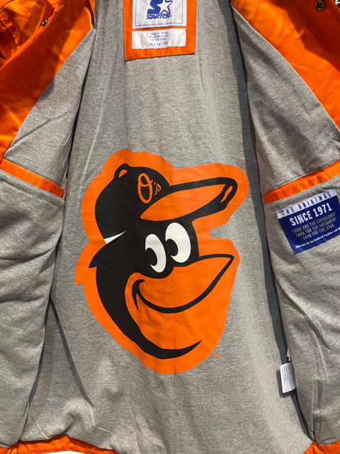 Baltimore Orioles Starter Point Man Full Snap Coaches Jacket-Orange