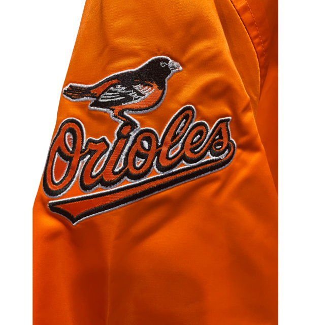 Baltimore Orioles Starter Point Man Full Snap Coaches Jacket-Orange
