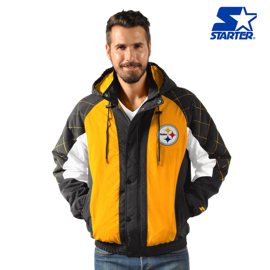 Pittsburgh Steelers Heavy Hitter Mens Jacket - Black / Yellow