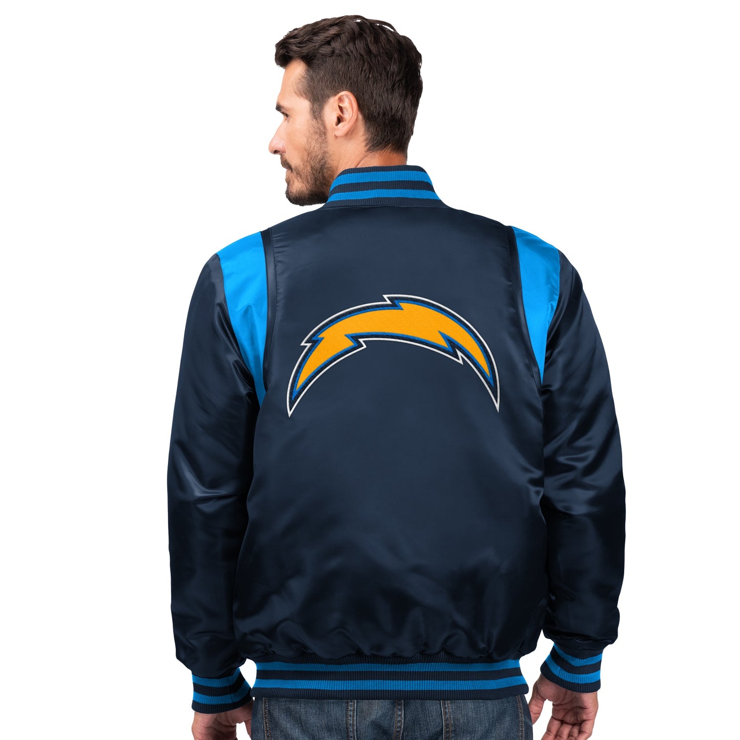 Los Angeles Chargers Starter The Prime Satin Vintage Full Snap Jacket - Blue