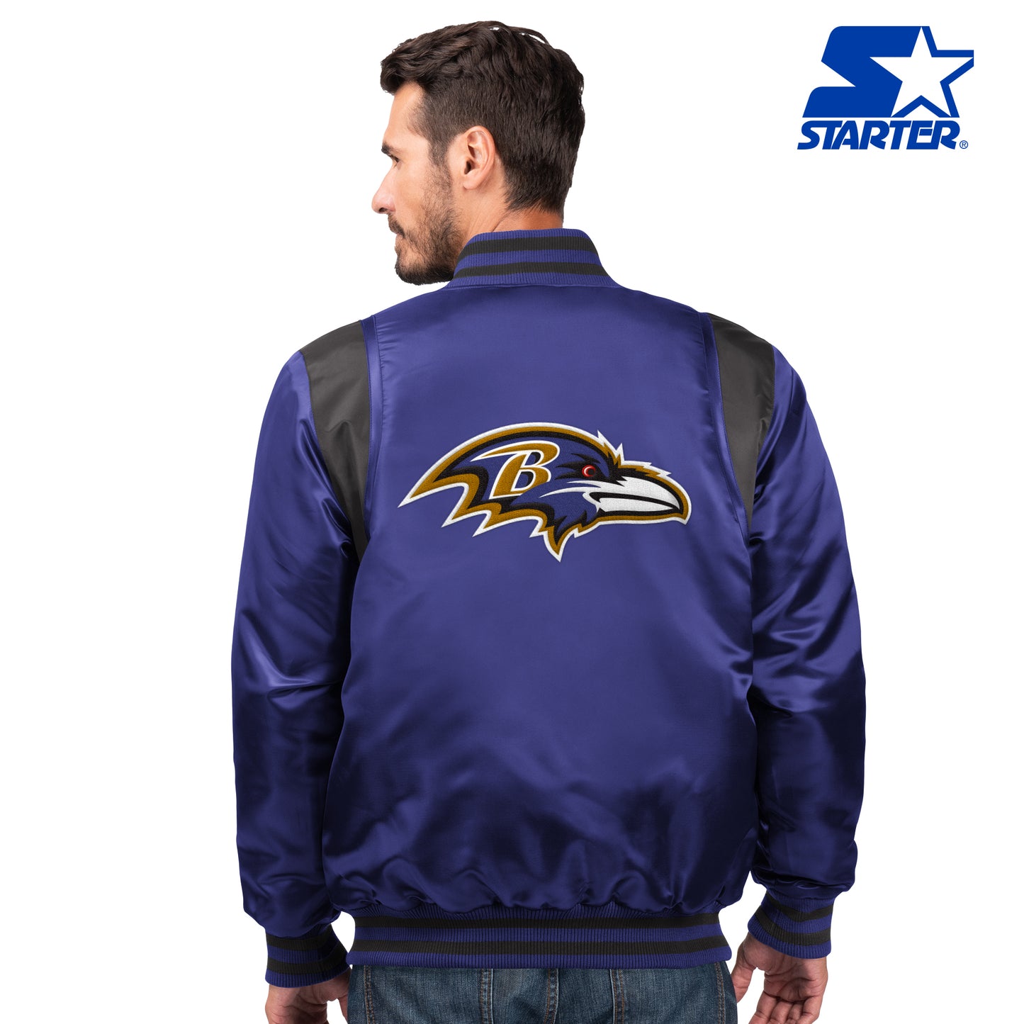 Baltimore Ravens Starter Prime Vintage Full Snap Men's Jacket - Purple