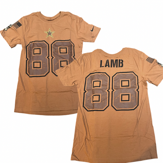 Dallas Cowboys #88 CeeDee Lamb Salute to Service Player T-Shirt - Brown