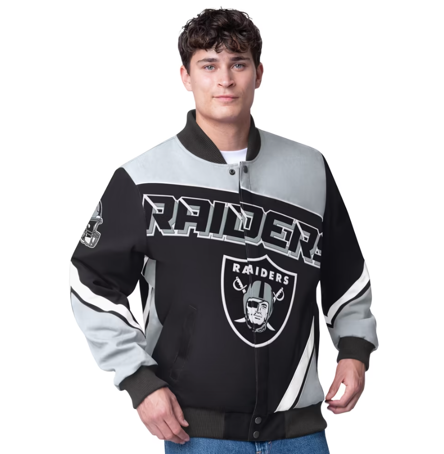 Las Vegas Raiders G-III Extreme Maximum Racing Full-Snap Jacket- Black