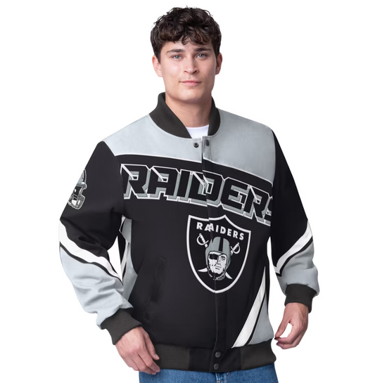 Las Vegas Raiders G-III Extreme Maximum Racing Full-Snap Jacket- Black