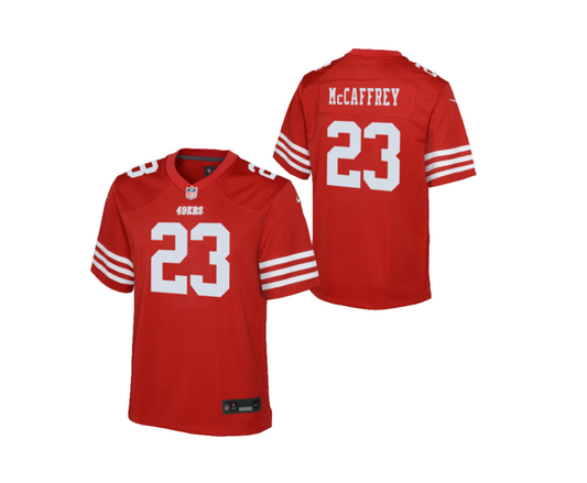San Francisco 49ers Nike #23 Christian McCaffrey Youth Game Jersey - Red