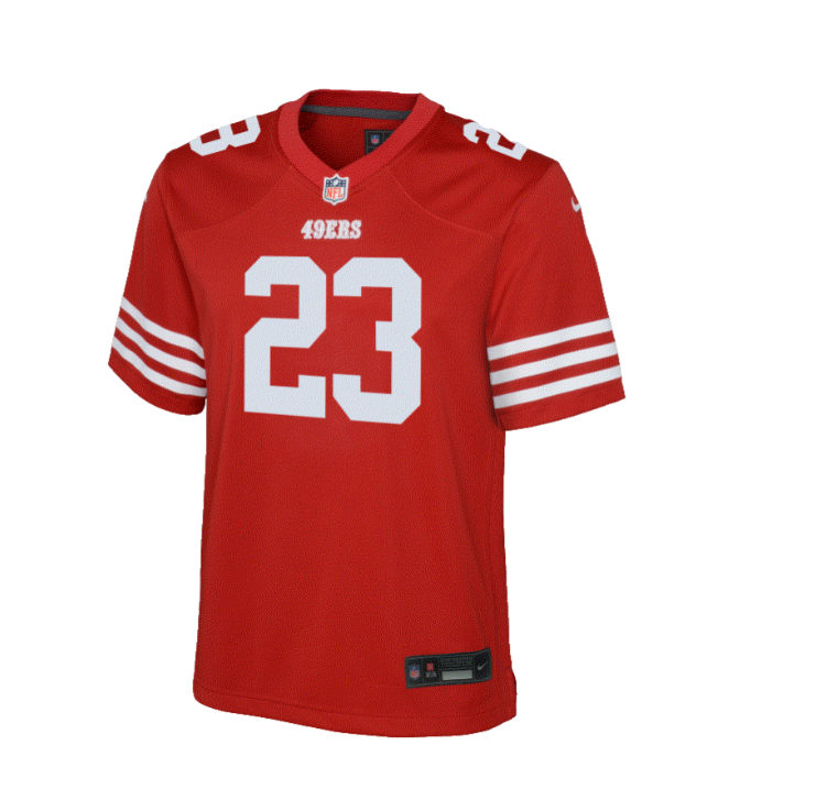 San Francisco 49ers Nike #23 Christian McCaffrey Youth Game Jersey - Red