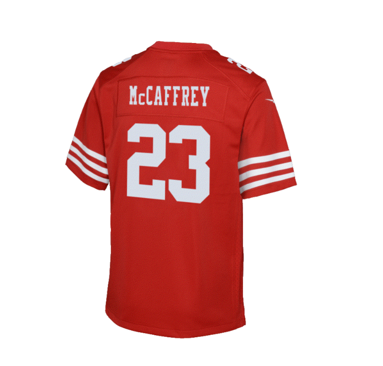 San Francisco 49ers Nike #23 Christian McCaffrey Youth Game Jersey - Red
