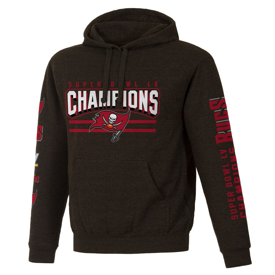 Tampa Bay Buccaneers Heathered Gray 2-Time Super Bowl Champions Hoodie