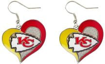 Kansas City Chiefs Swirl Heart J-Hook Earrings