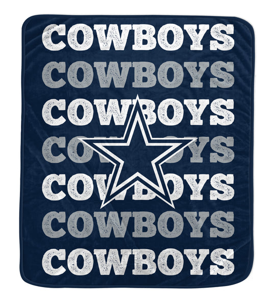 Dallas Cowboys Pegasus 60x70 Repeat Wordmark Fleece Throw