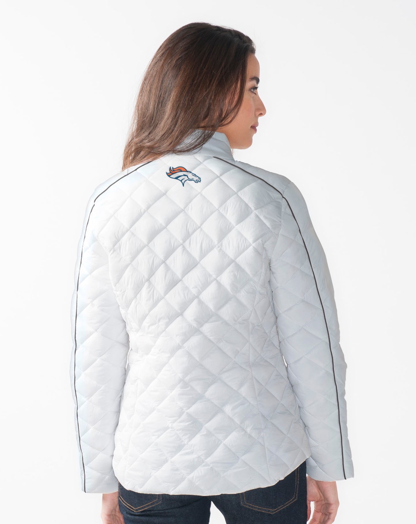 Denver Broncos Women's Essentials Quilted Jacket by G-III - White