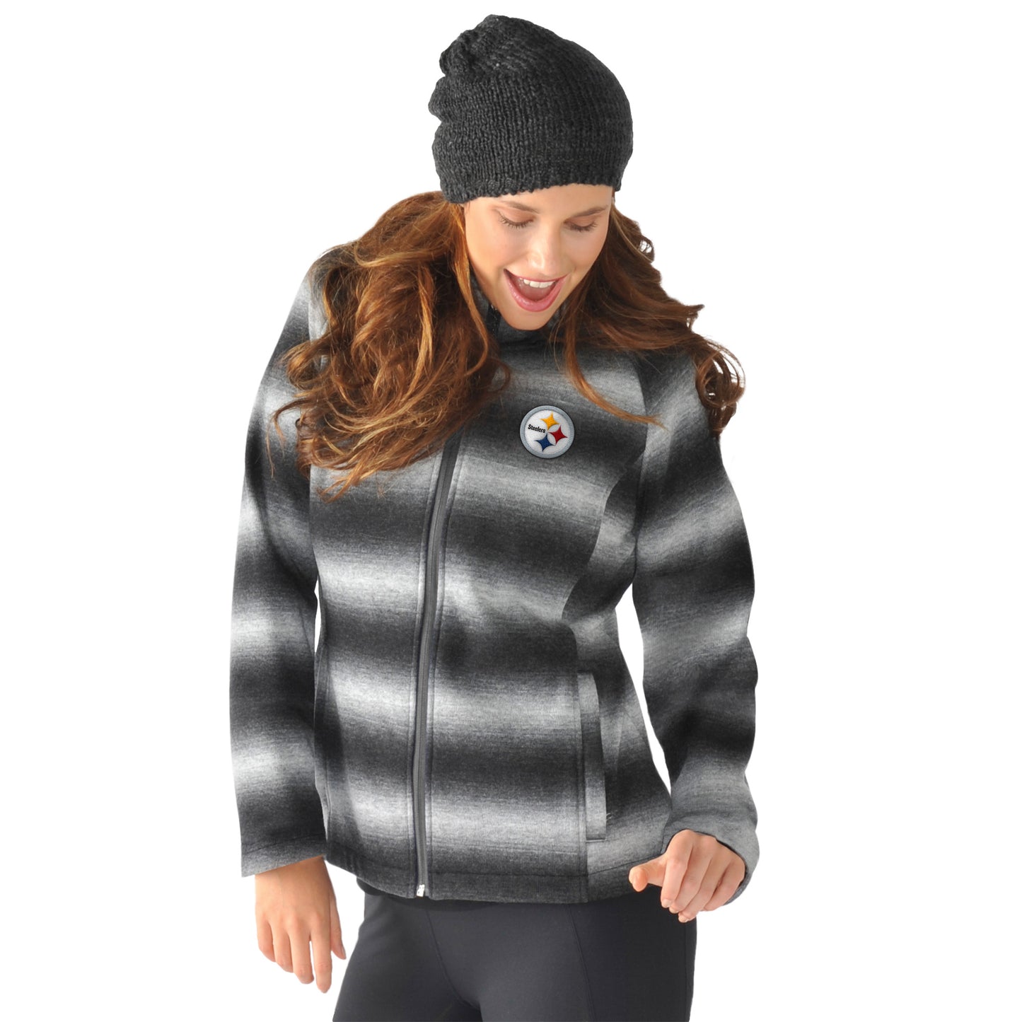 Pittsburgh Steelers Alpine Zone Womens Jacket - Black / Gray