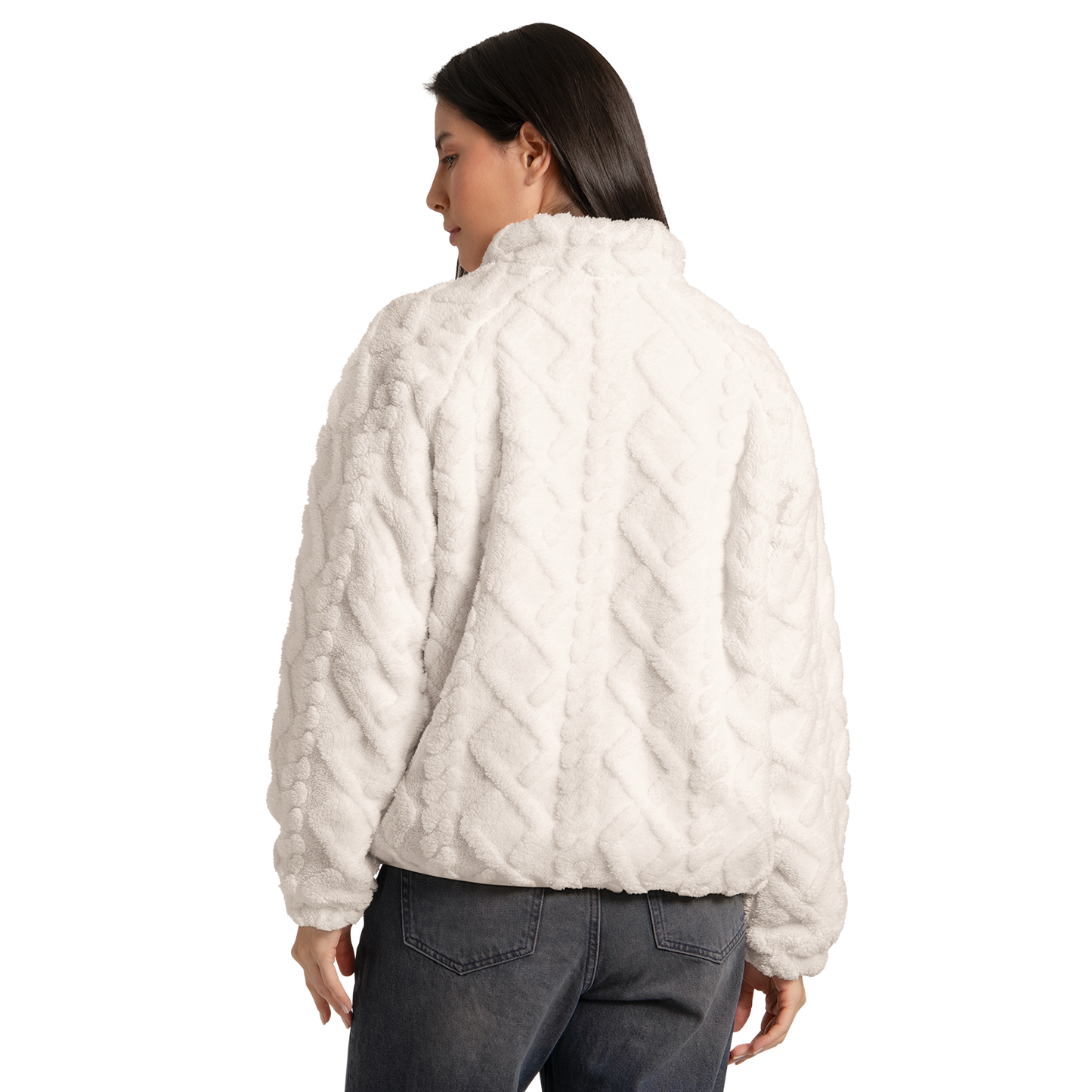 Pittsburgh Steelers G-III Women's Cheer Team 1/4 Zip Sherpa Jacket - Cream