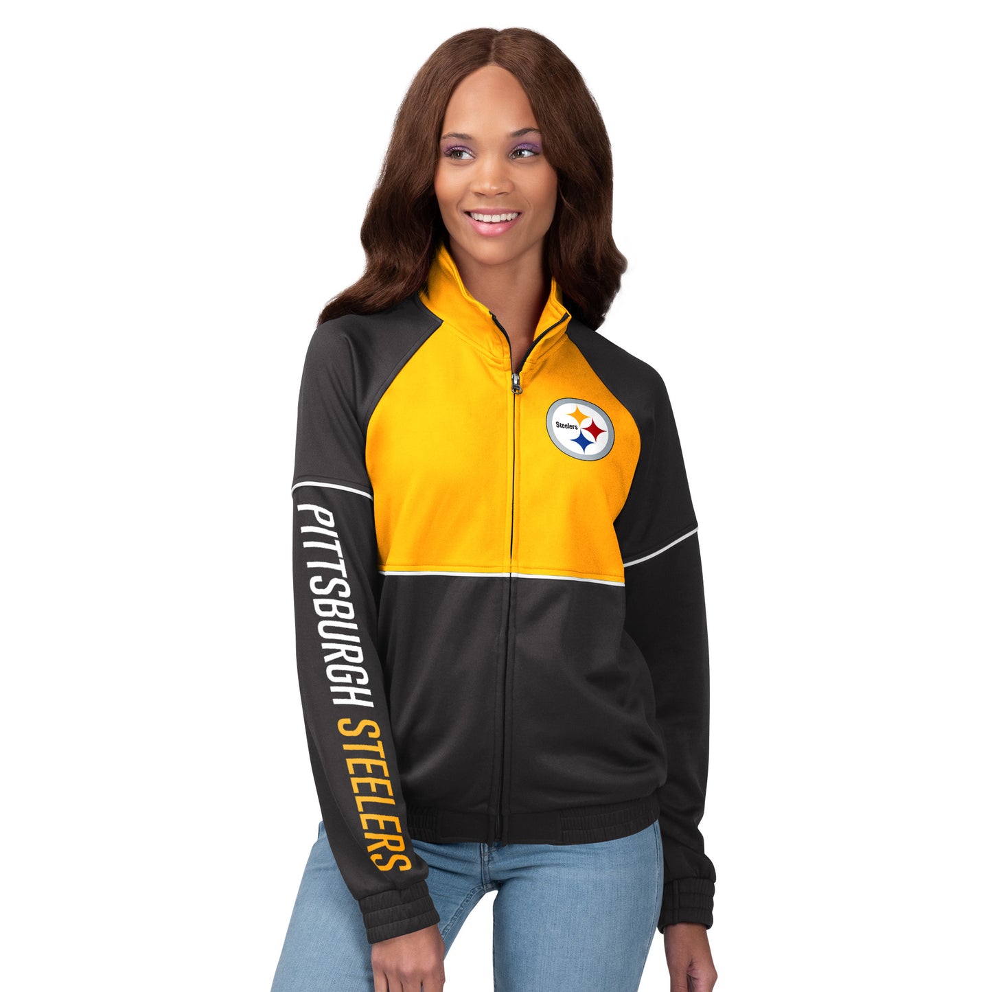 Pittsburgh Steelers Women's G-III Stadium Full-Zip Track Jacket – Black / Yellow
