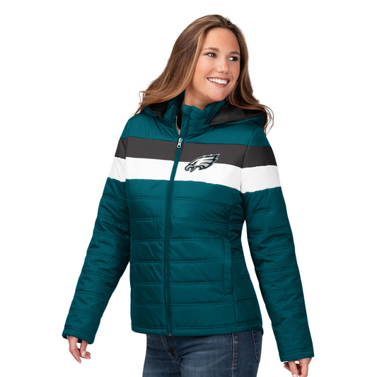 Philadelphia Eagles G-III Women's Wild Card Parka Jacket - Green / Black
