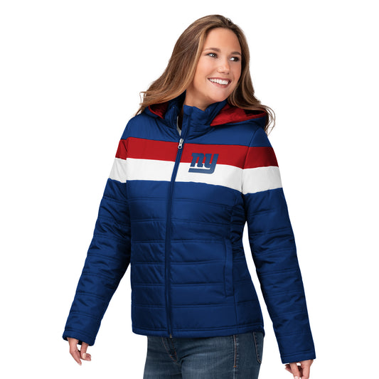 New York Giants G-III Women's Wild Card Parka Jacket - Blue / Red