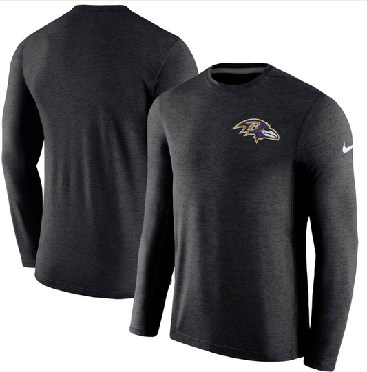Baltimore Ravens Nike Black Sideline "Dri-Fit" Coaches Long Sleeve Performance T-Shirt
