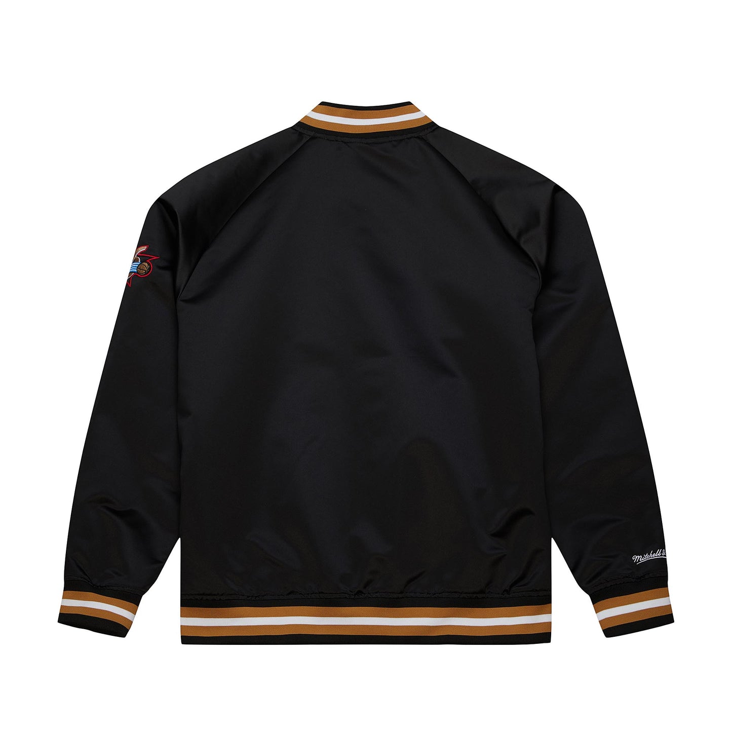 Philadelphia 76ers Mitchell & Ness Black Heritage Lightweight Satin Jacket