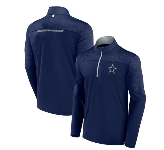 Dallas Cowboys Fanatics Branded Defender 1/4 Zip Navy Pull Over Jacket