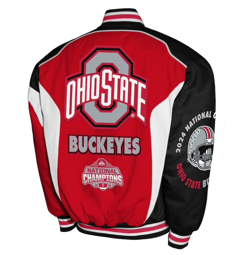 Ohio State Buckeyes Franchise Club College Football NCAA 2024 National Champions Full-Snap Twill Jacket - Scarlet