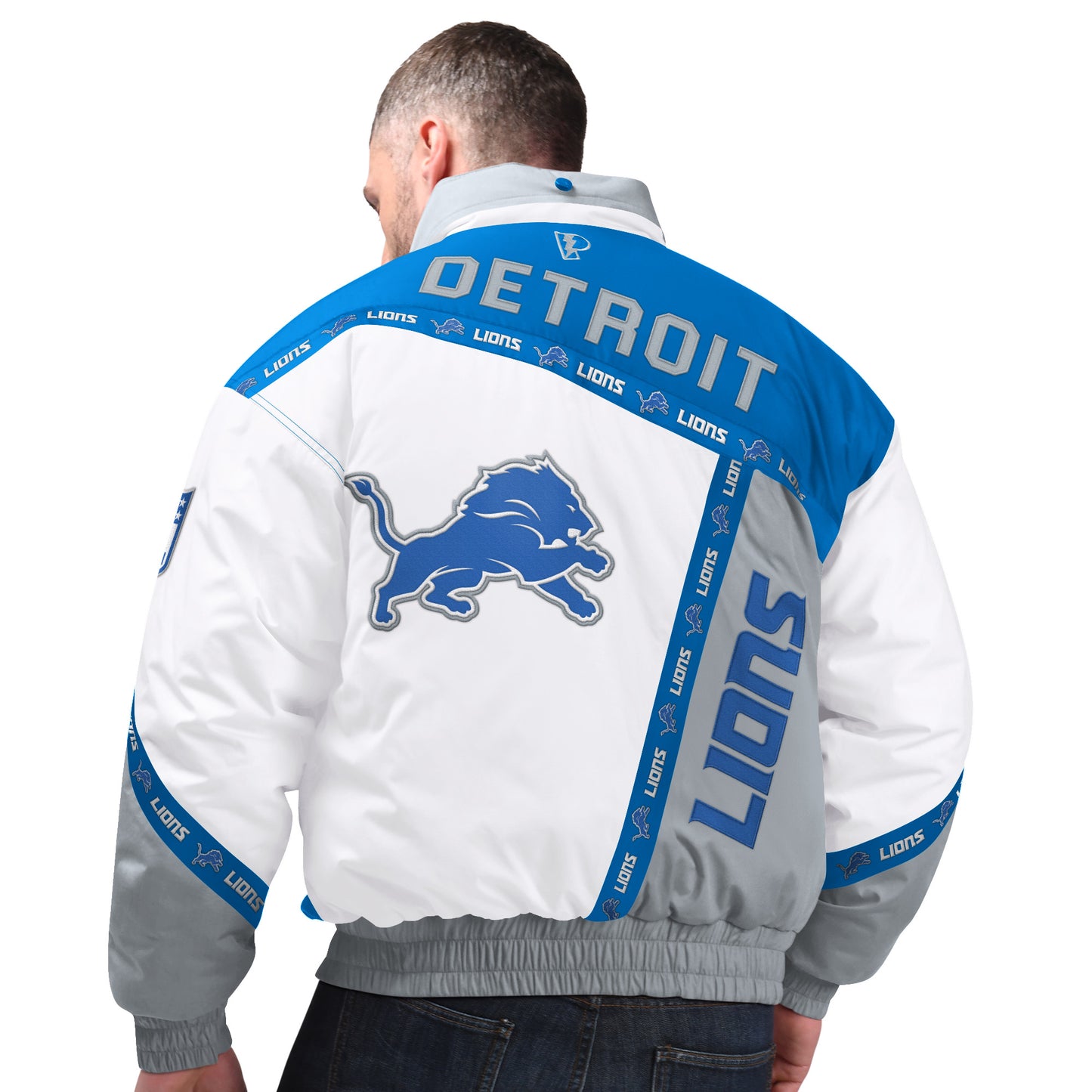Detriot Lions Pro Player Blue Tape Jacket with Hood
