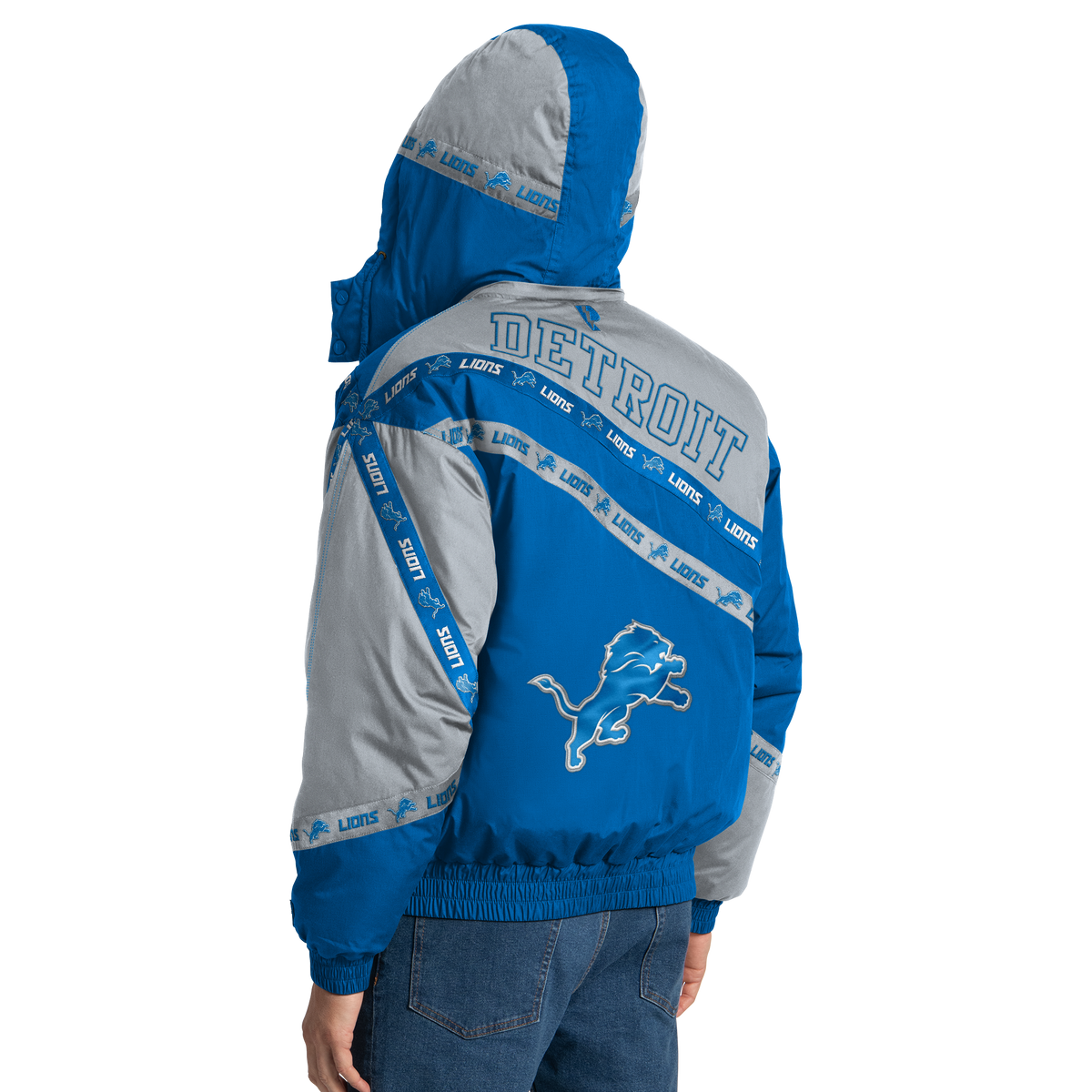 Detroit Lions Pro Player Double Tape Hooded Jacket