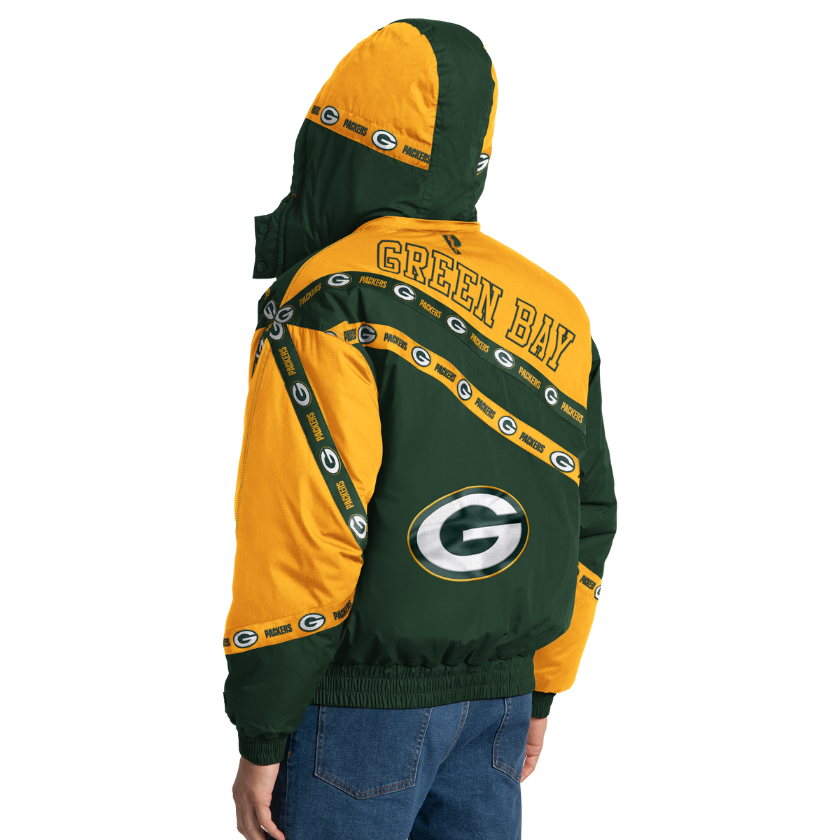 Green Bay Packers Pro Player Double Tape Hooded Jacket