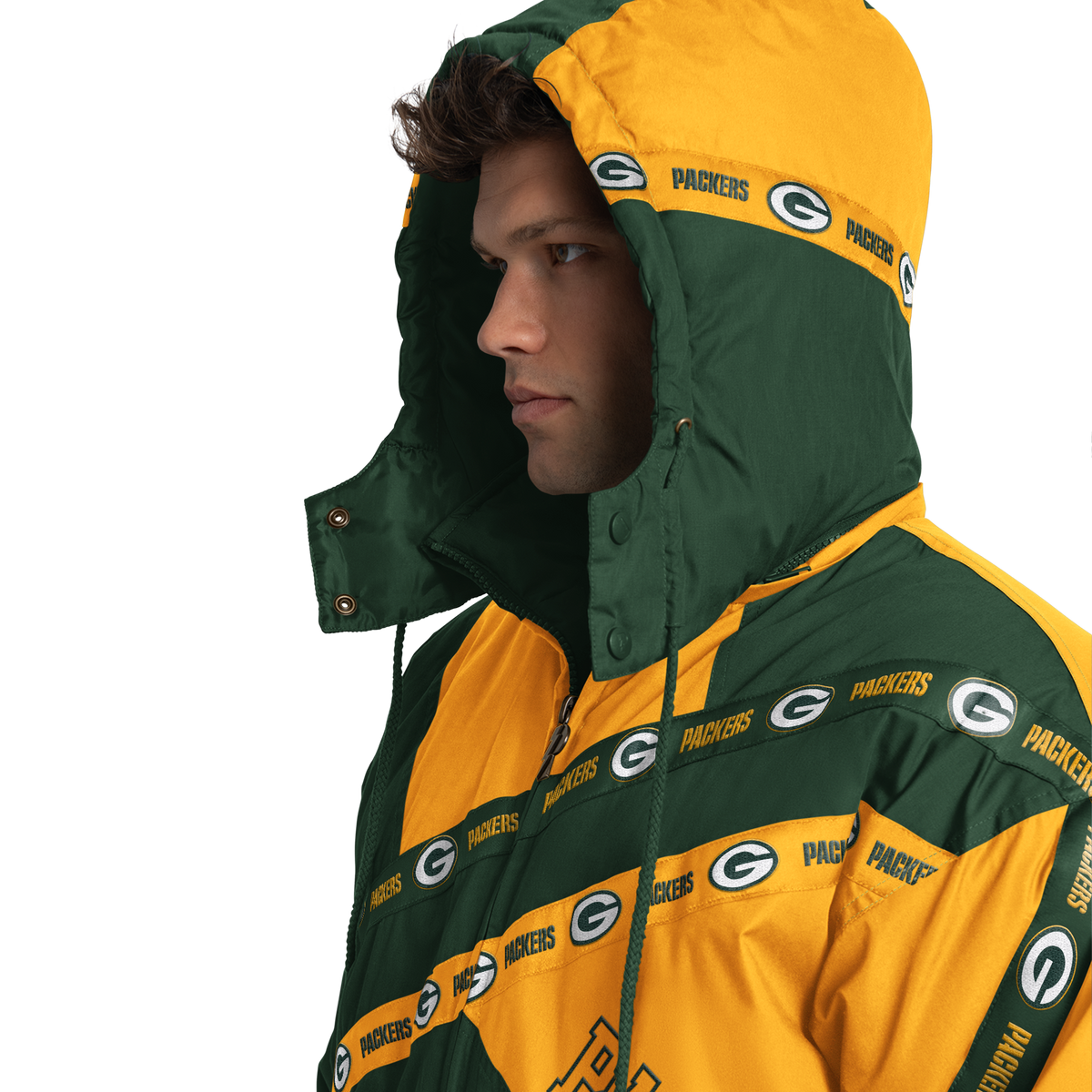 Green Bay Packers Pro Player Double Tape Hooded Jacket