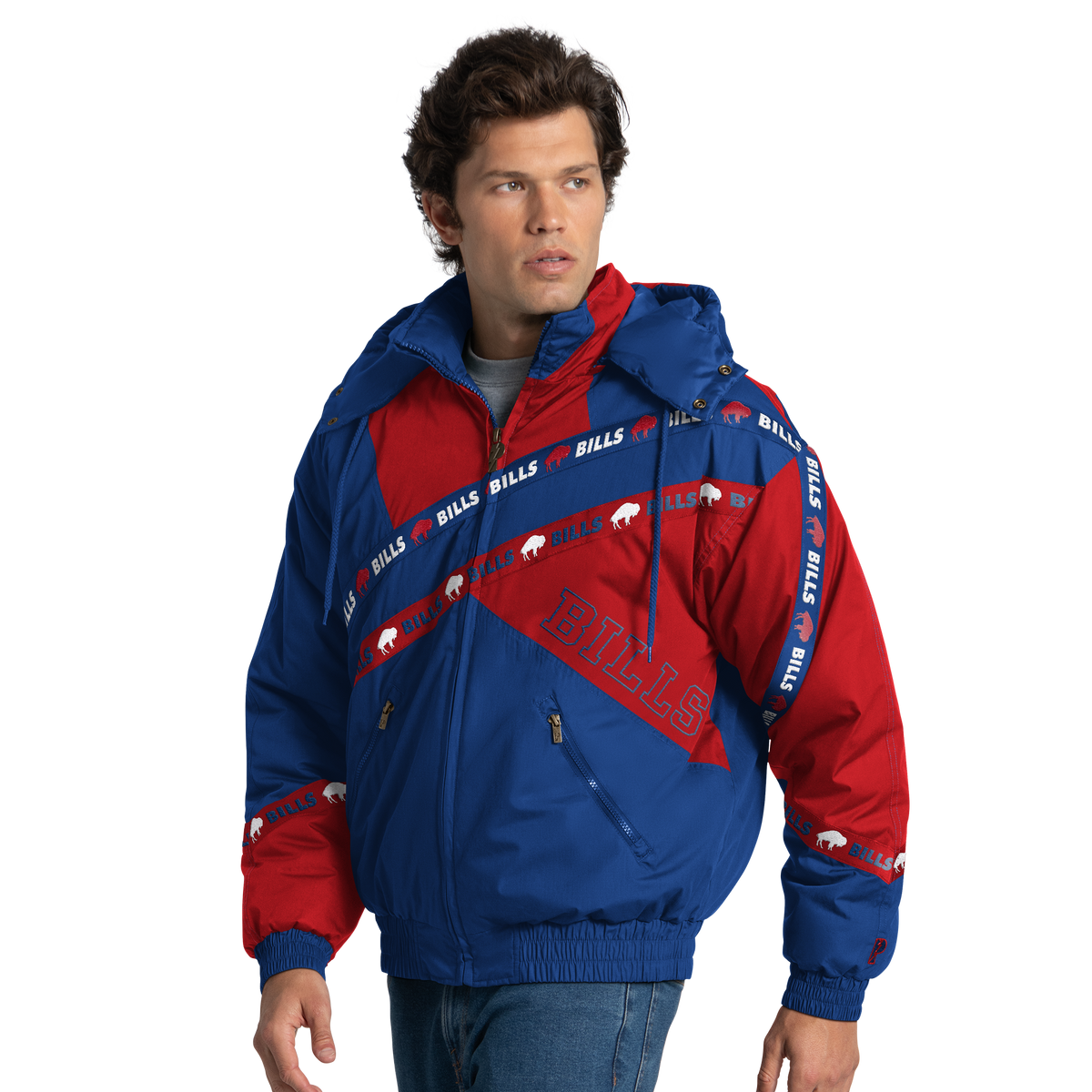 Buffalo Bills Pro Player Double Tape Hooded Jacket