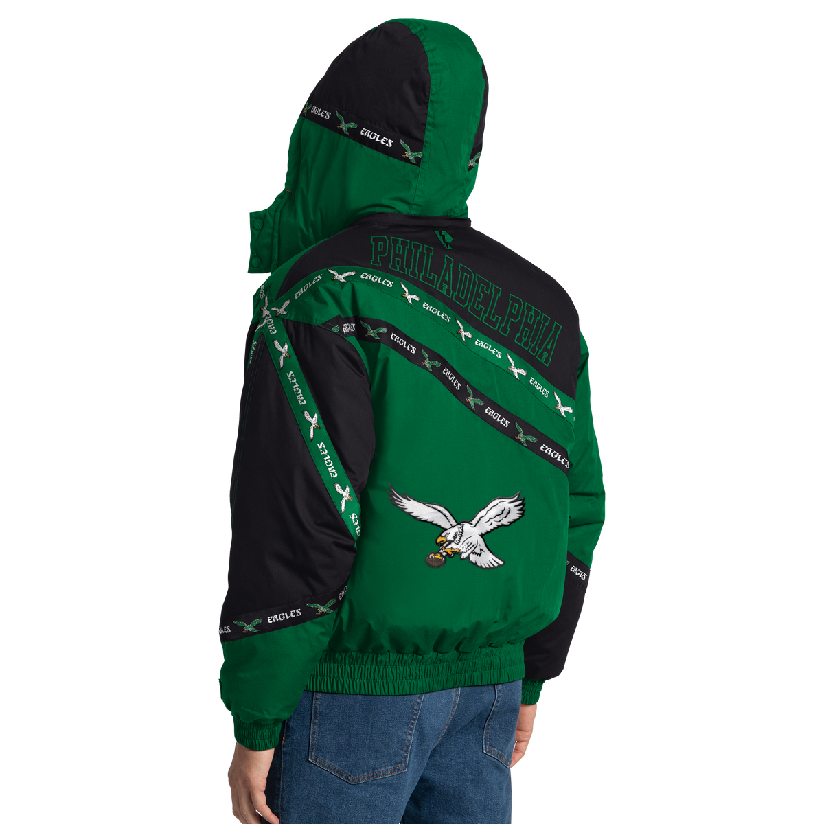 Philadelphia Eagles Pro Player Double Tape Hooded Jacket