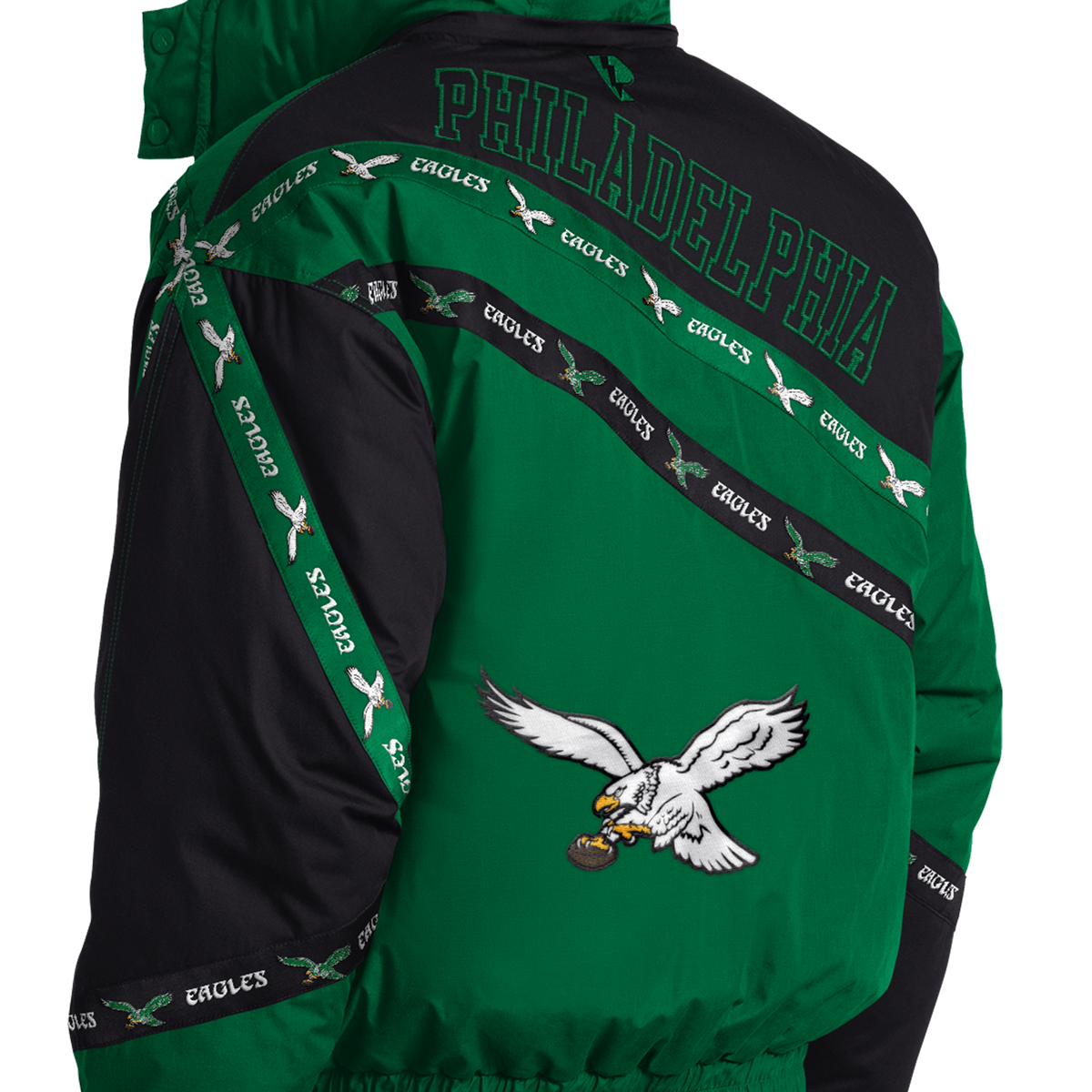 Philadelphia Eagles Pro Player Double Tape Hooded Jacket