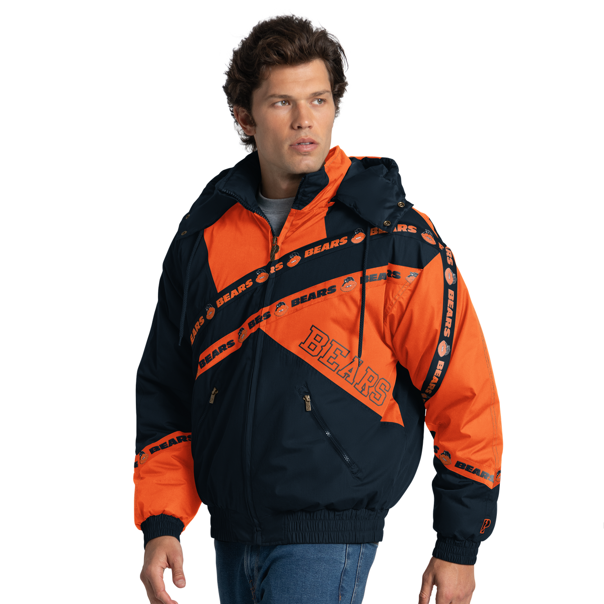 Chicago Bears Pro Player Double Tape Hooded Jacket