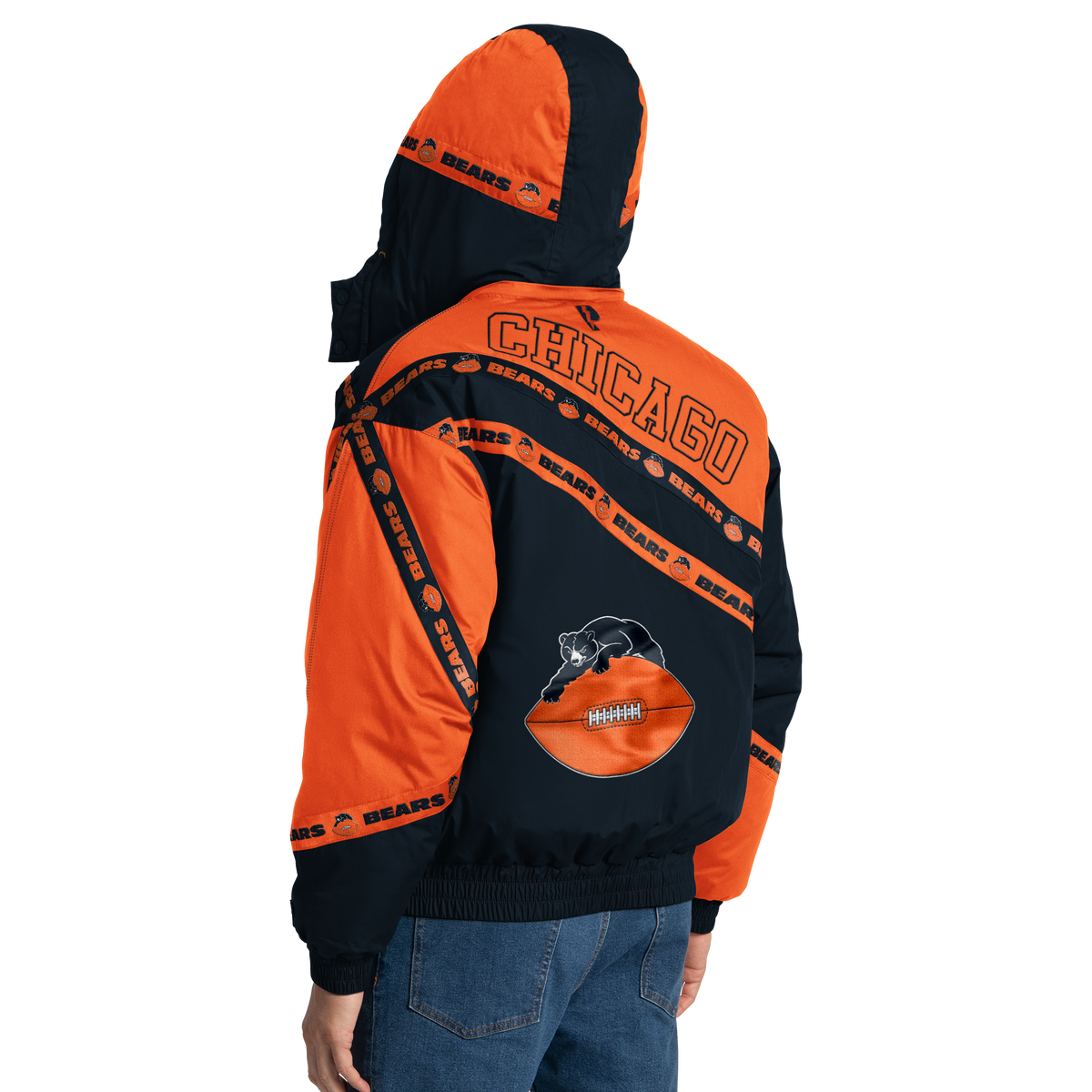 Chicago Bears Pro Player Double Tape Hooded Jacket