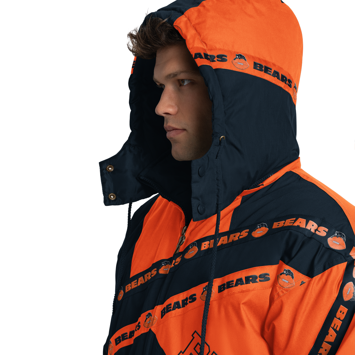 Chicago Bears Pro Player Double Tape Hooded Jacket